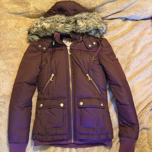 JUICY COUTURE 2004 PUFFER JACKET with FUR Hood - Picture 2 of 7